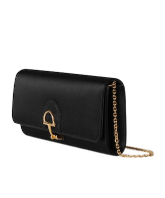 Gucci 73 Half-horsebit Chain-strap Clutch Bag In Black