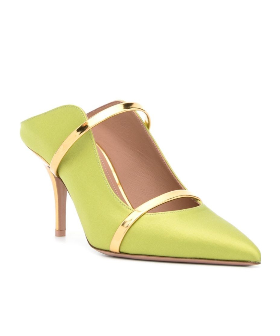 Malone Souliers Maureen 70mm Satin Mules In Green