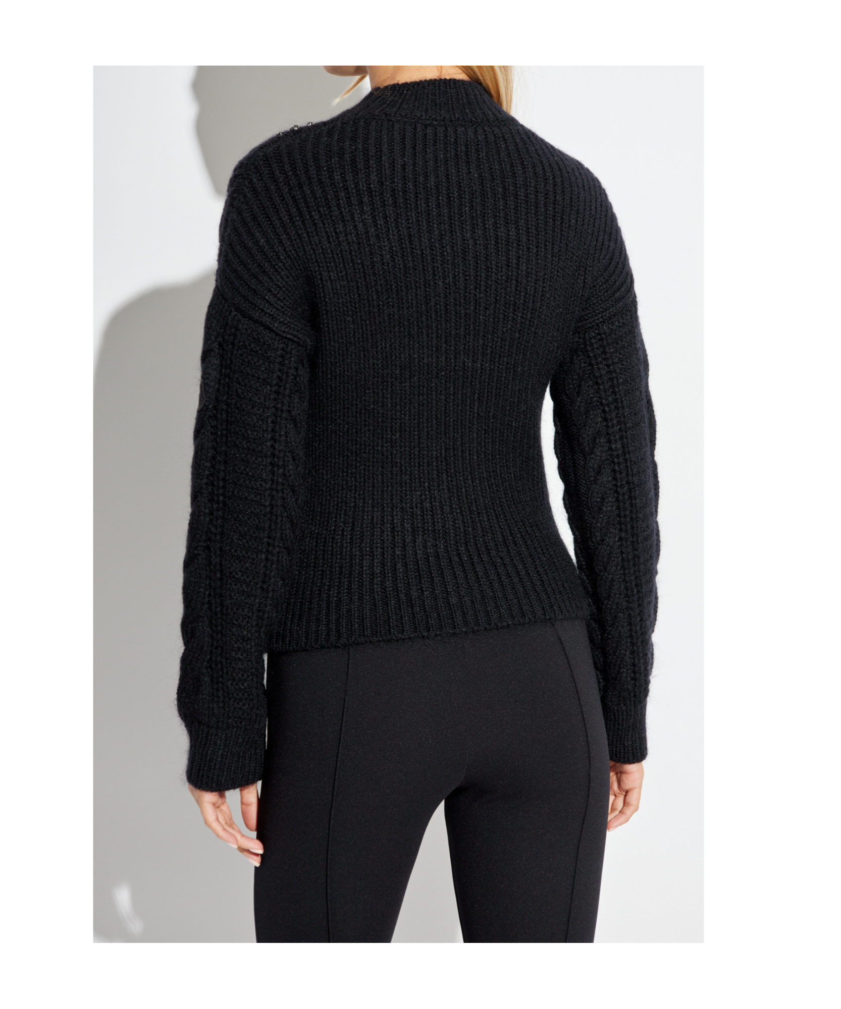 Moncler Embroidered Mohair Blend Sweater In Black