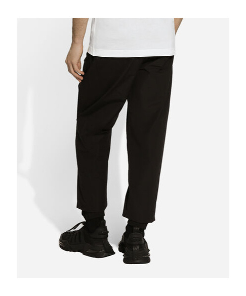 Dolce & Gabbana Drawstring-waist Cotton Track Pants In Black