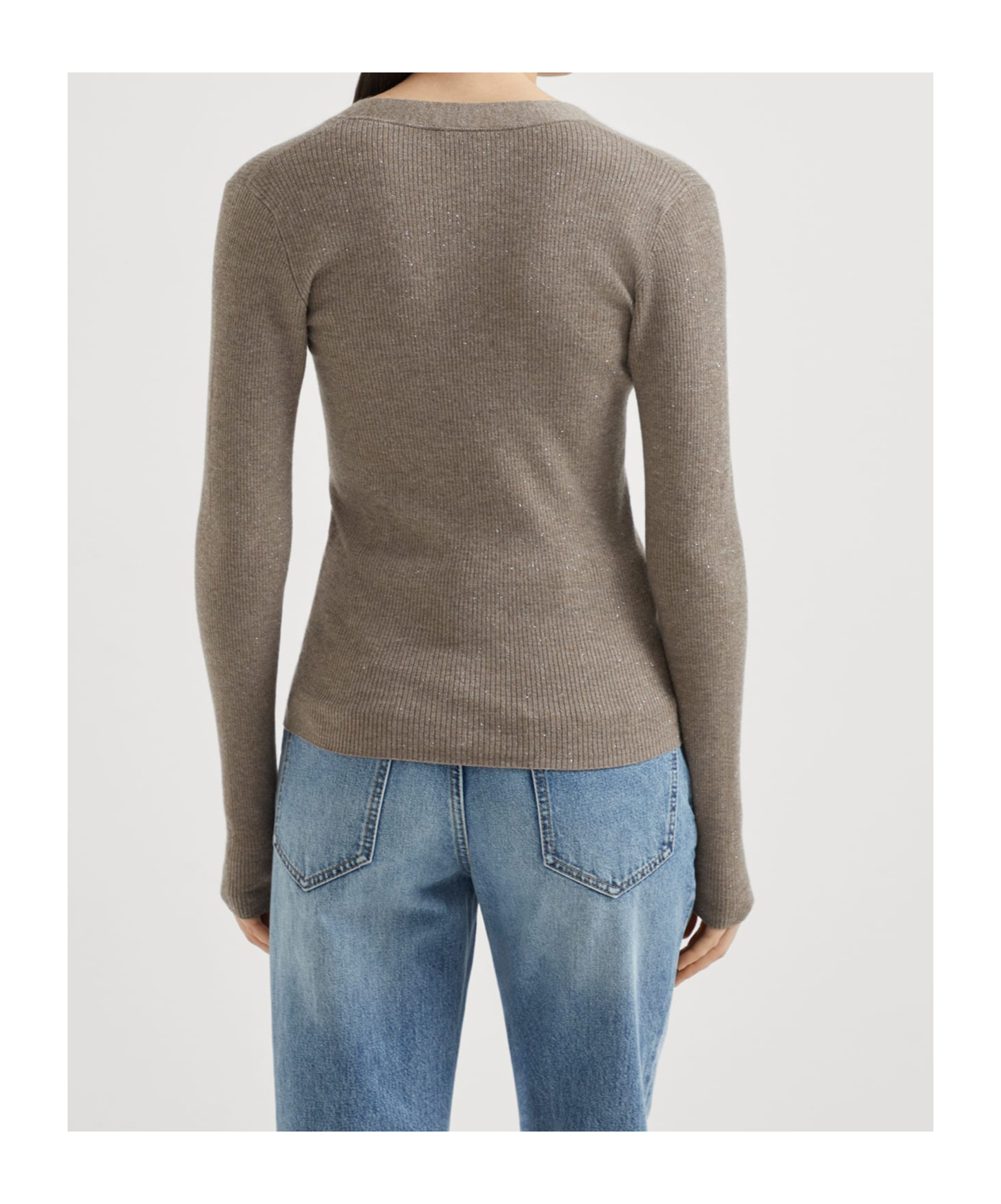 Brunello Cucinelli Long-sleeved Sweater In Brown