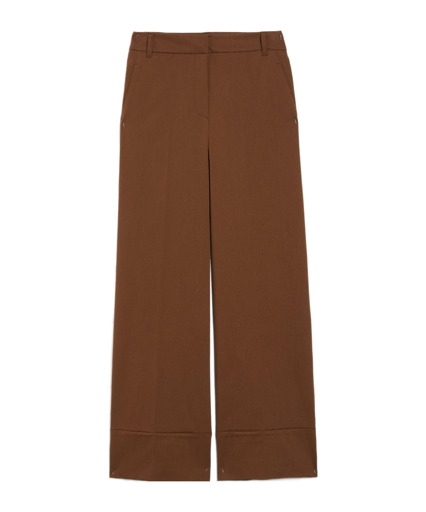 Iblues Cuffed-hem Casual Trousers In Brown