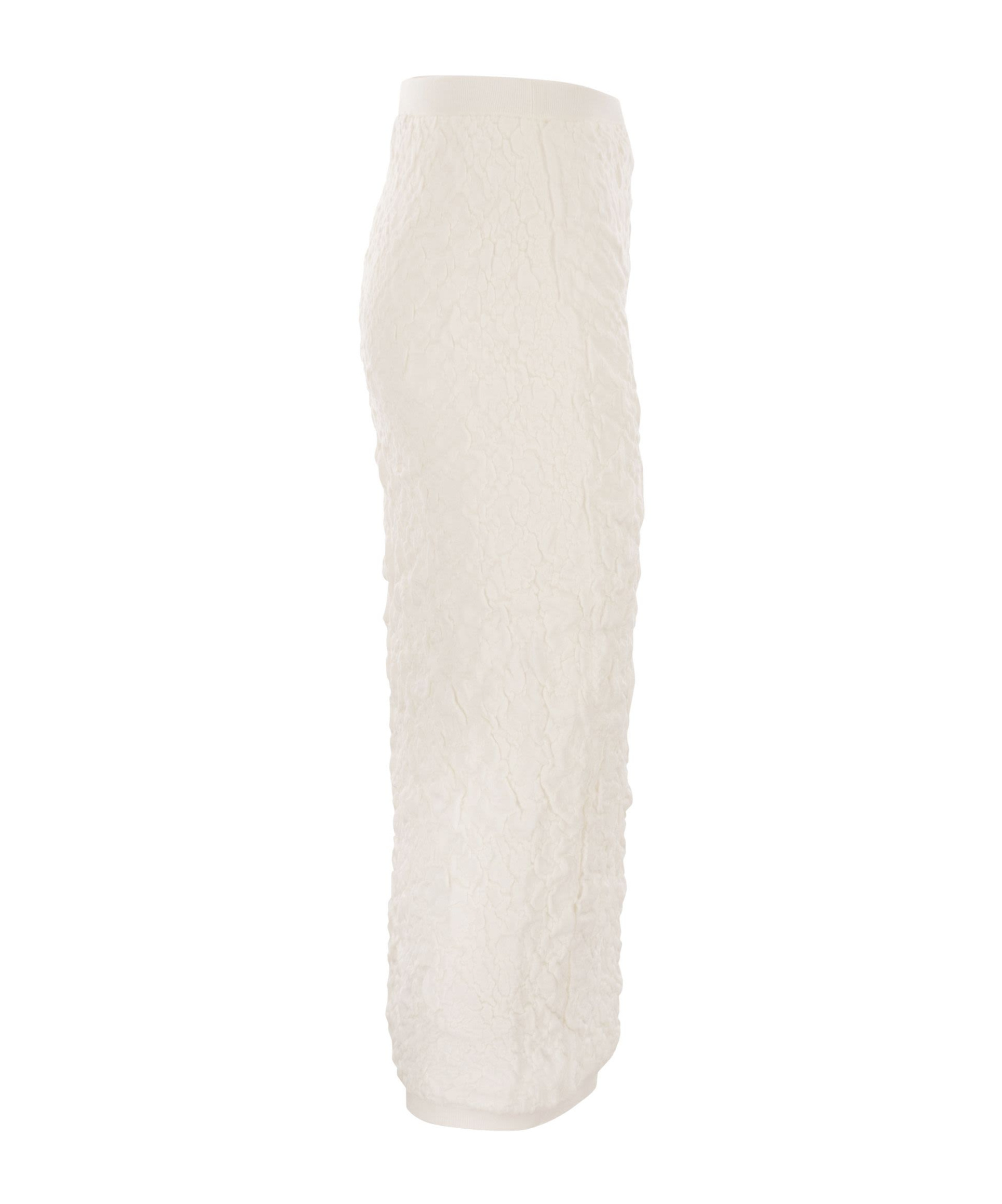 Fabiana Filippi Slim Skirt With Embossed Finish In White
