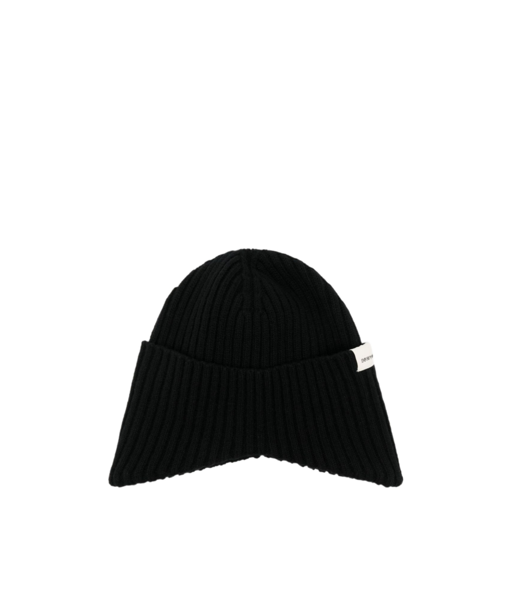 Emporio Armani Rib Knitted Hat In Black