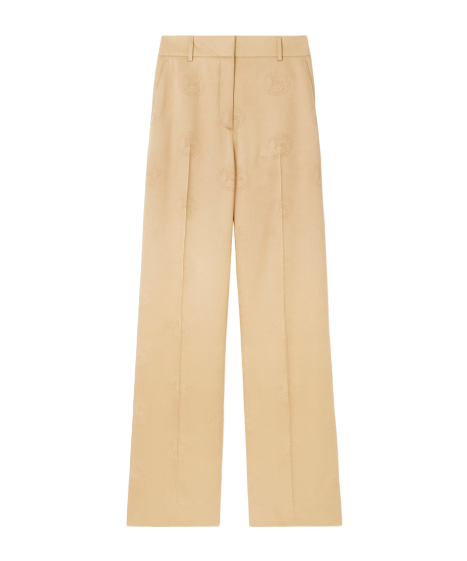 Burberry Ekd Wide-leg Silk Trousers In Nude