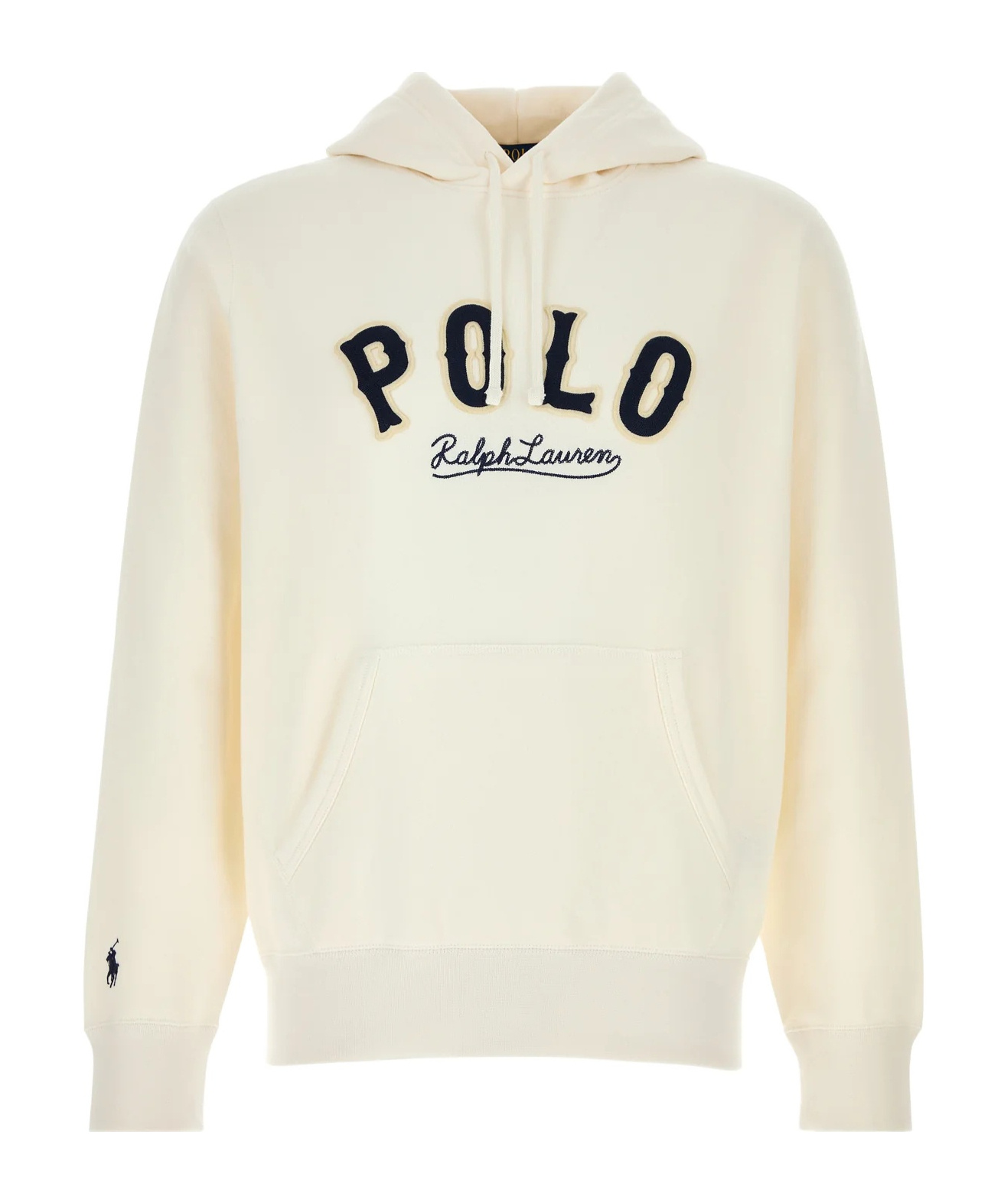 Polo Ralph Lauren Rl Western-logo Fleece Hoodie In White