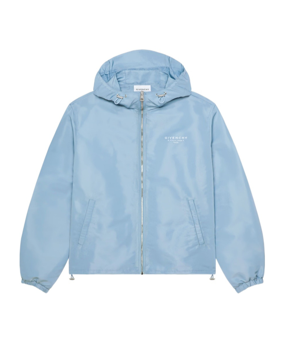 Givenchy Windbreaker With  Stamp Print In Blue