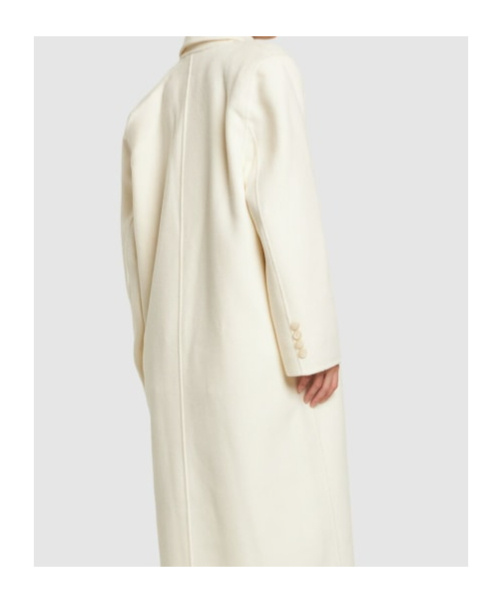 THE FRANKIE SHOP GAIA DOUBLE BREAST WOOL BLEND LONG COAT