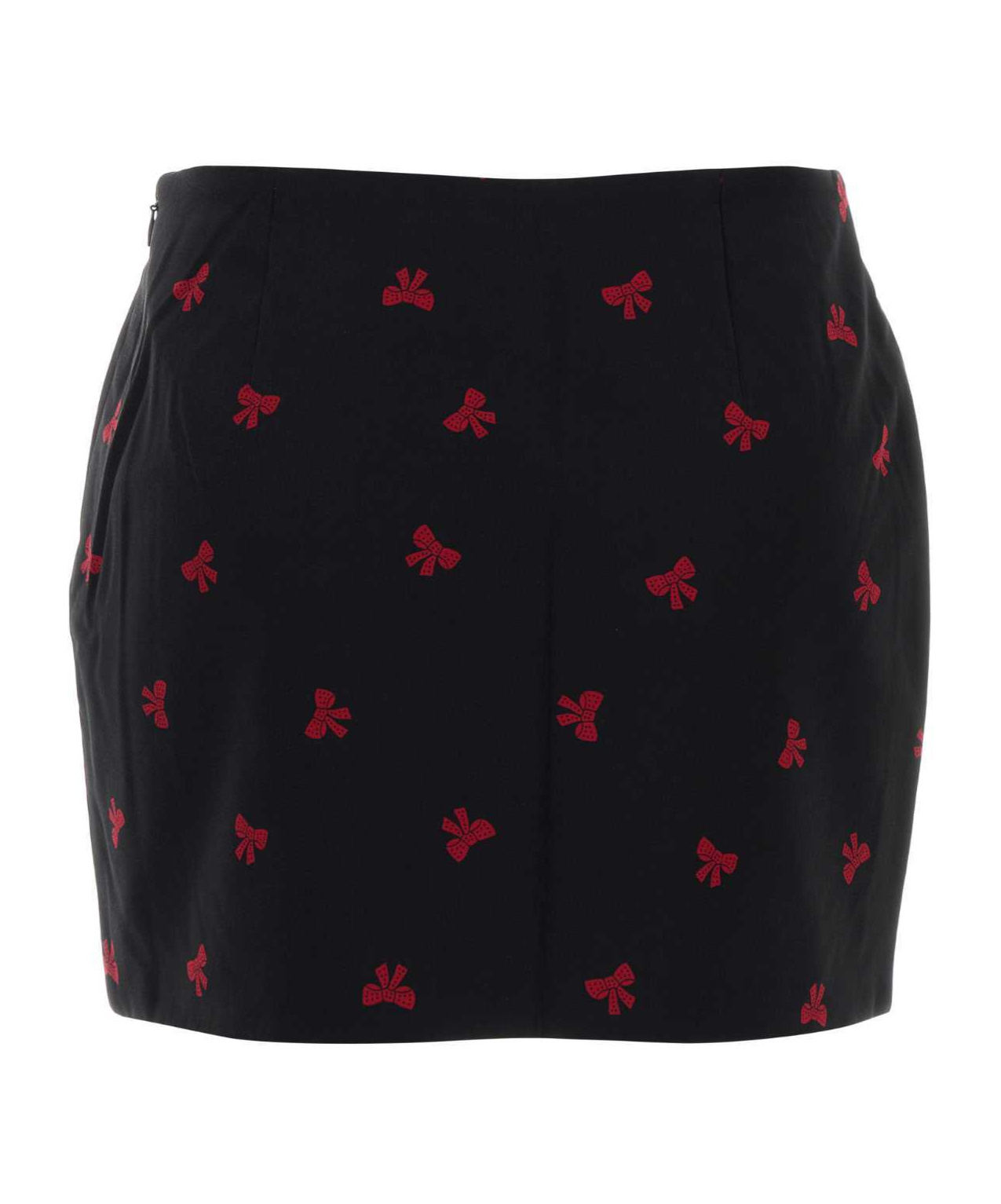 Alessandra Rich Printed Silk Mini Skirt In Black