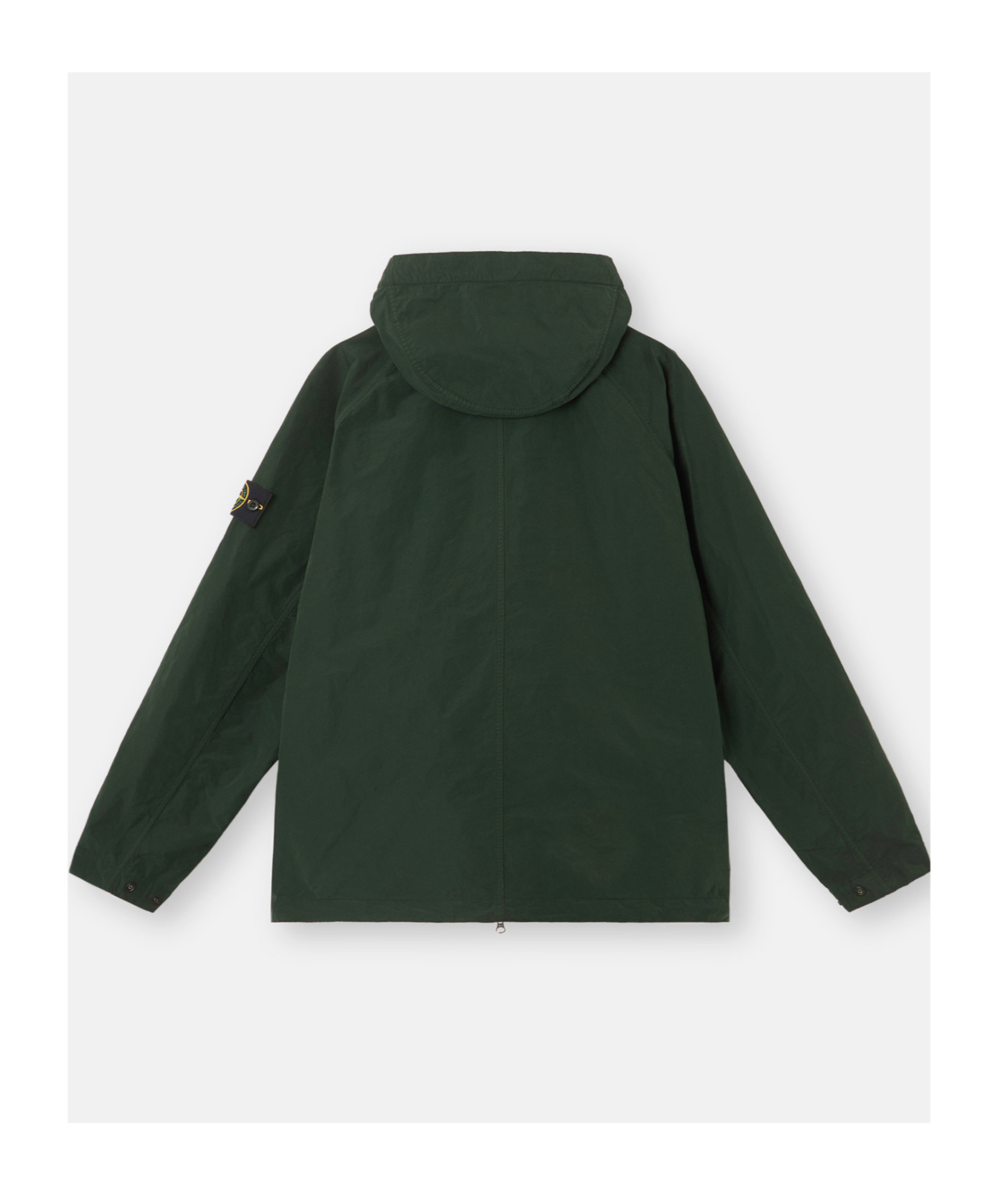 Stone Island Hooded Jacket With Anti-drop And Zip Pockets In Green