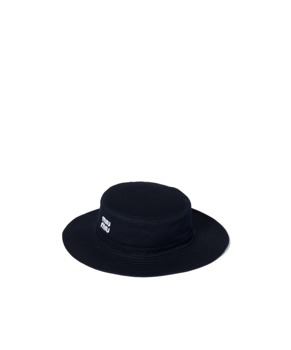 Miu Miu Drill Hat In Blue/white