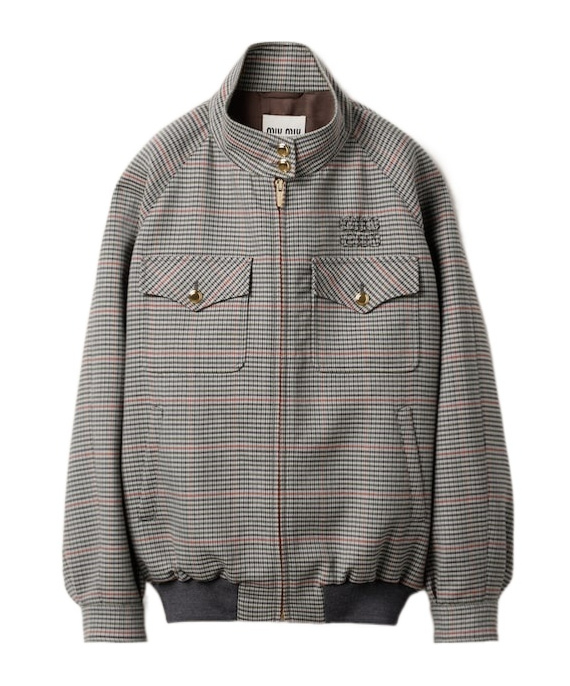 Miu Miu Long-sleeved Casual Jacket In Gray