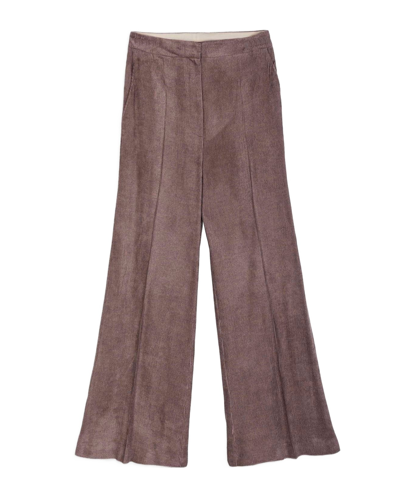 Alysi Flared Casual Pants In Brown