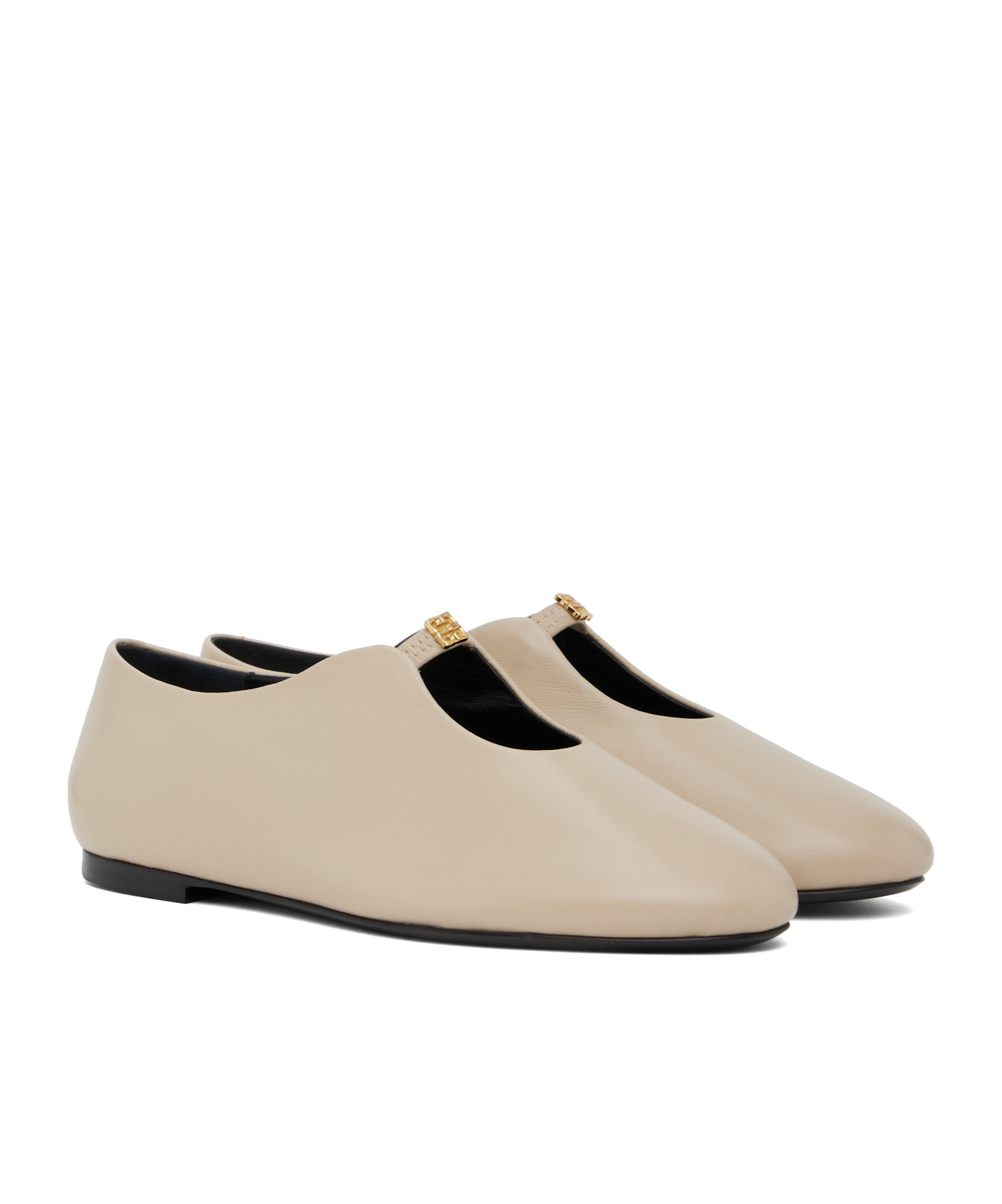 Givenchy Beige 4g Liquid Ballerina Flats In Nude