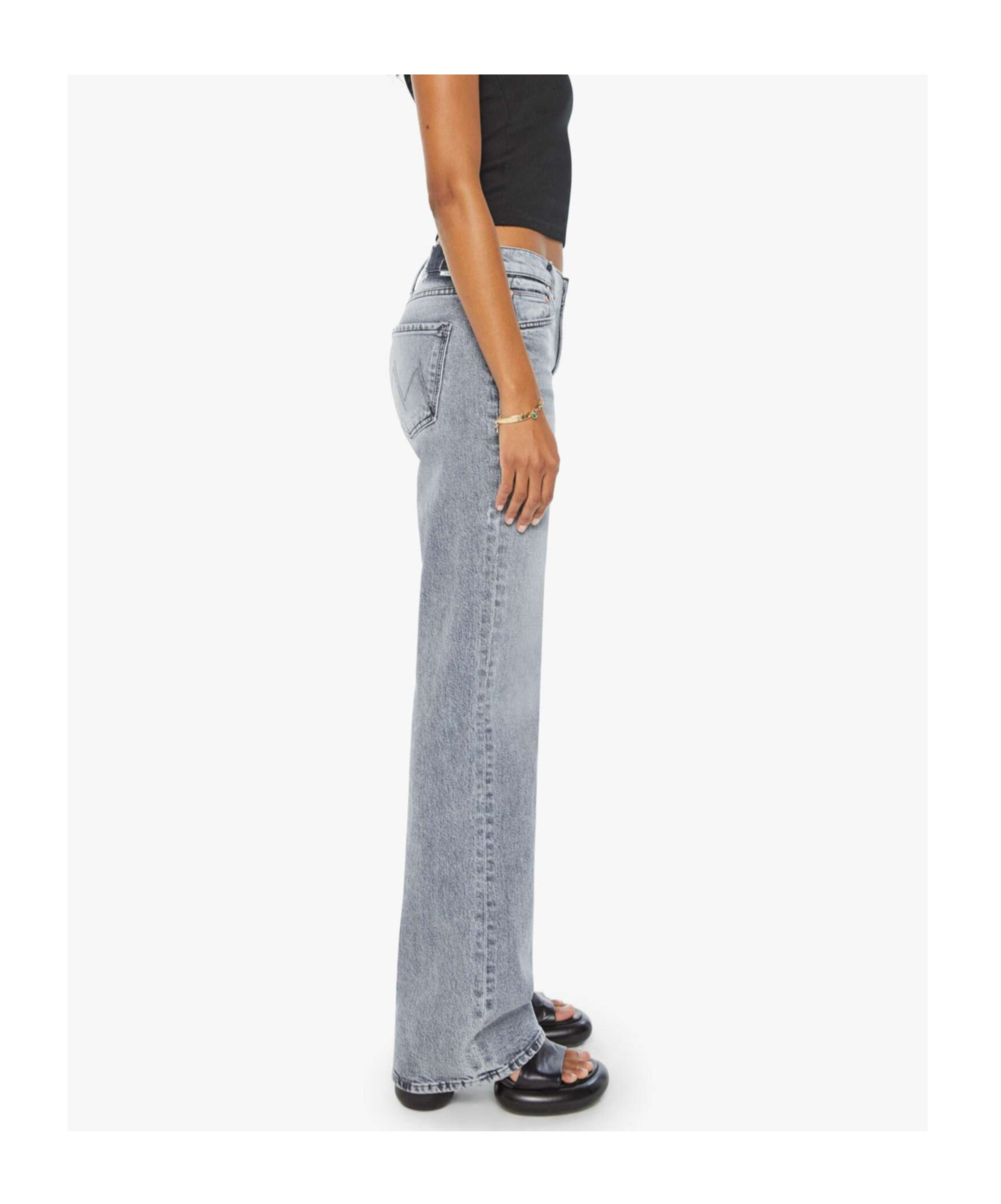 Mother The Enchanter Heel Jeans In Gray