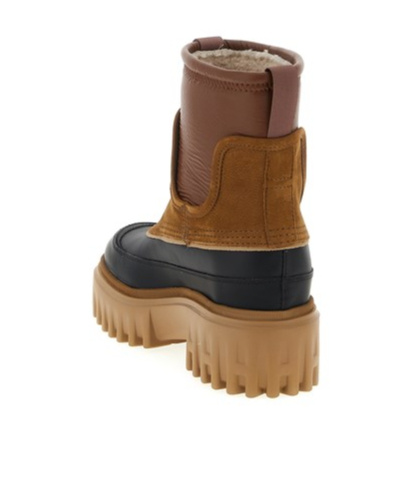 Hogan Chunky Sole Ankle Boots With Pull Tab In Brown