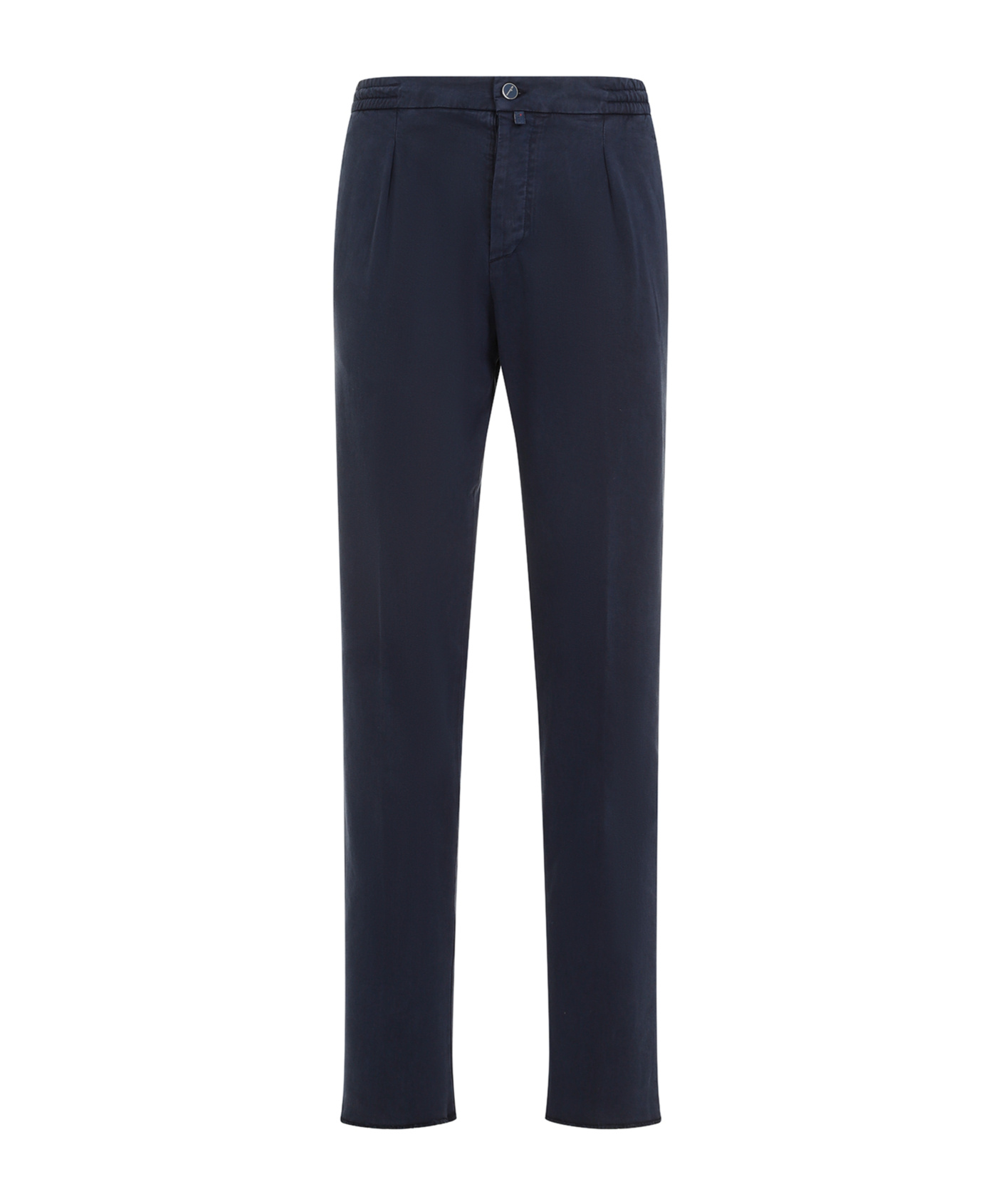 Shop Kiton Pleated Detail Straight Leg Trousers In Black
