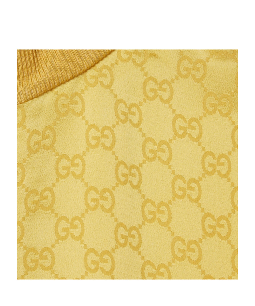 Gucci Gg Jacquard Zipper Jacket In Yellow