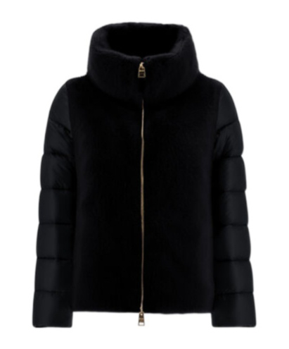 Herno Double Zipper Down Jacket In Black