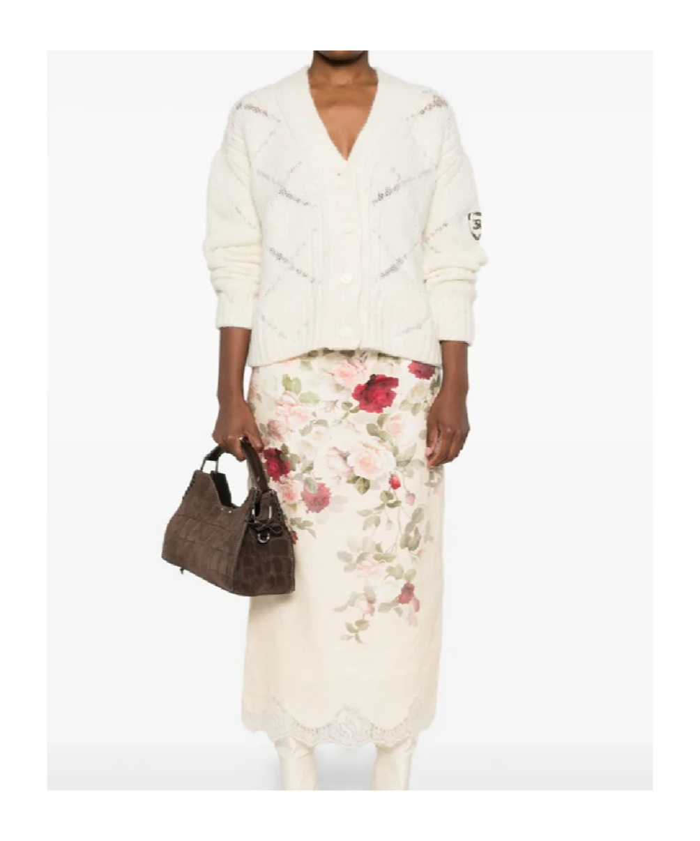 Ermanno Scervino Button-down Cardigan With Textured Knit In White