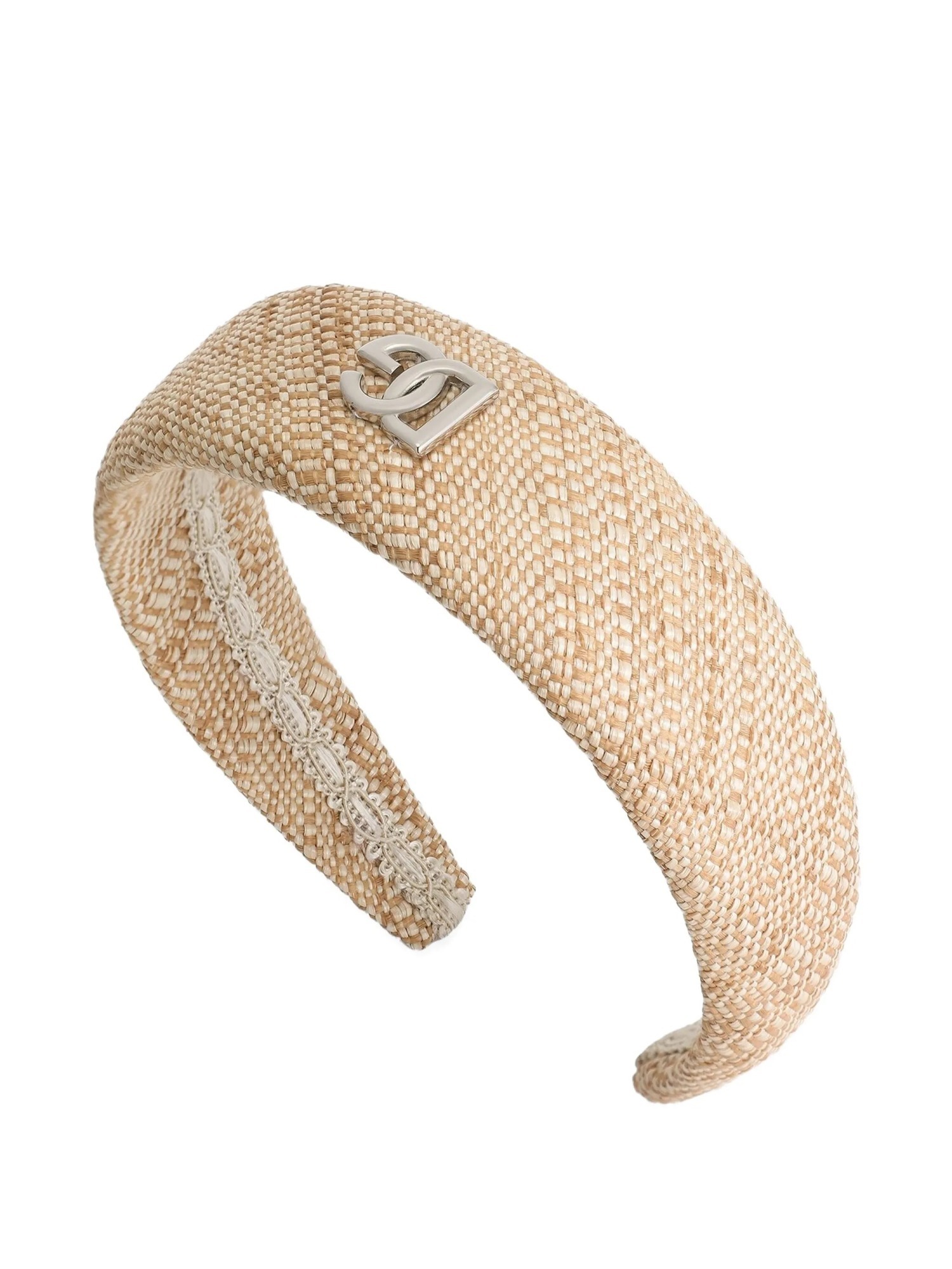 Dolce & Gabbana Logo-appliqué Headband In Brown