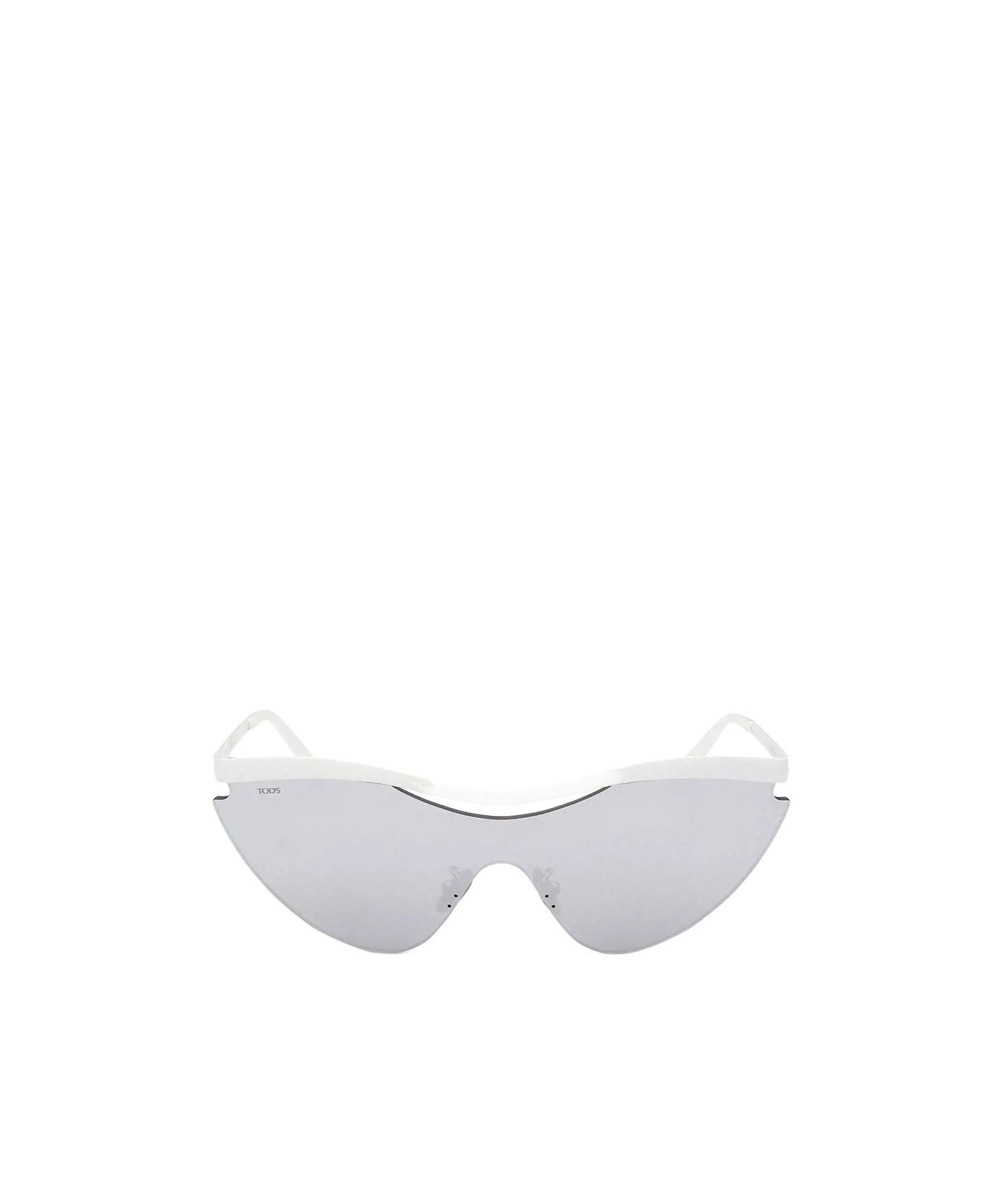Shop Tod's Geometric Frame Sunglasses In White