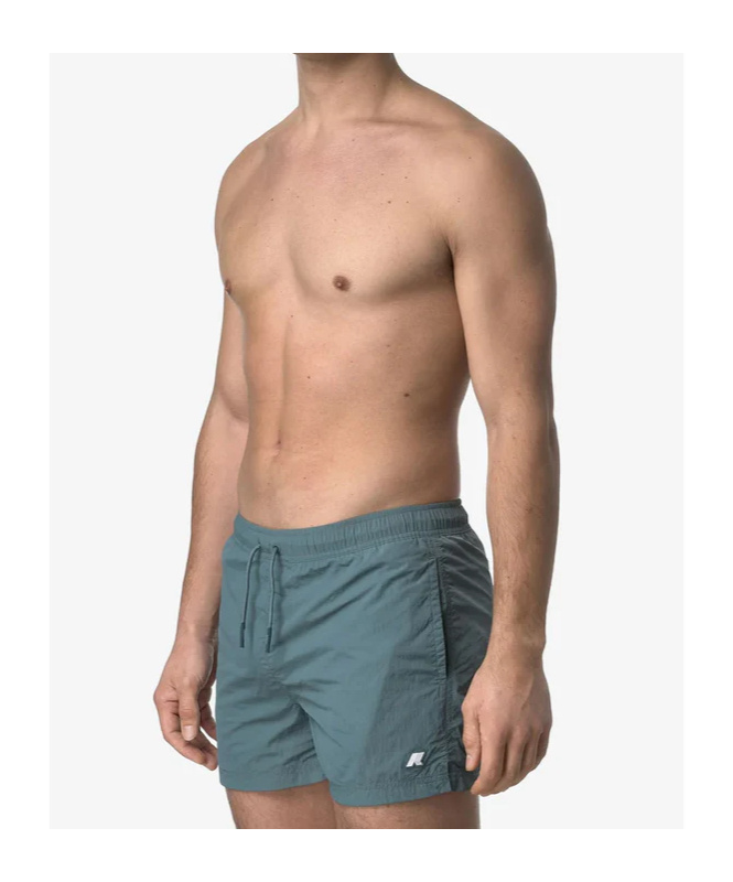 K-way Drawstring Waist Swim Shorts In Green