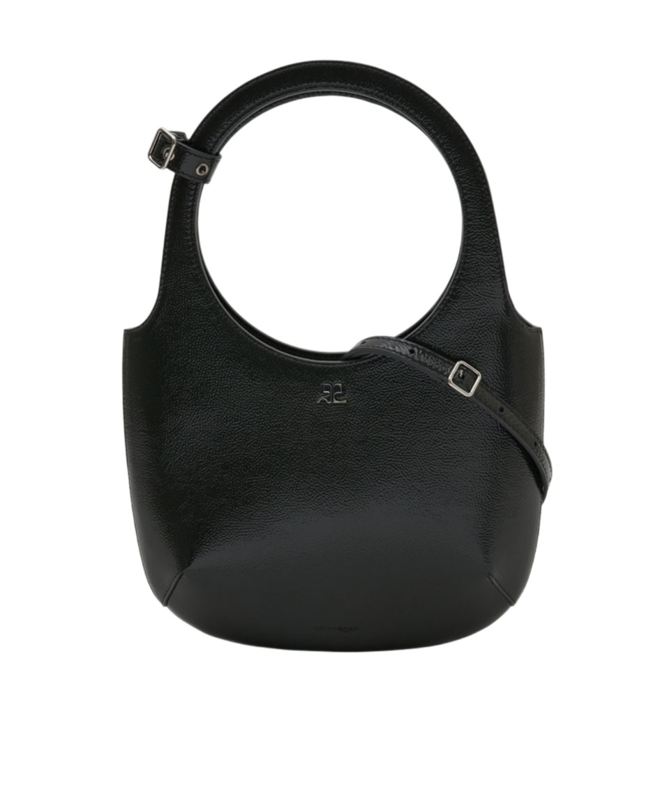 Courrèges Holy Naplack Zipped Tote Bag In Black
