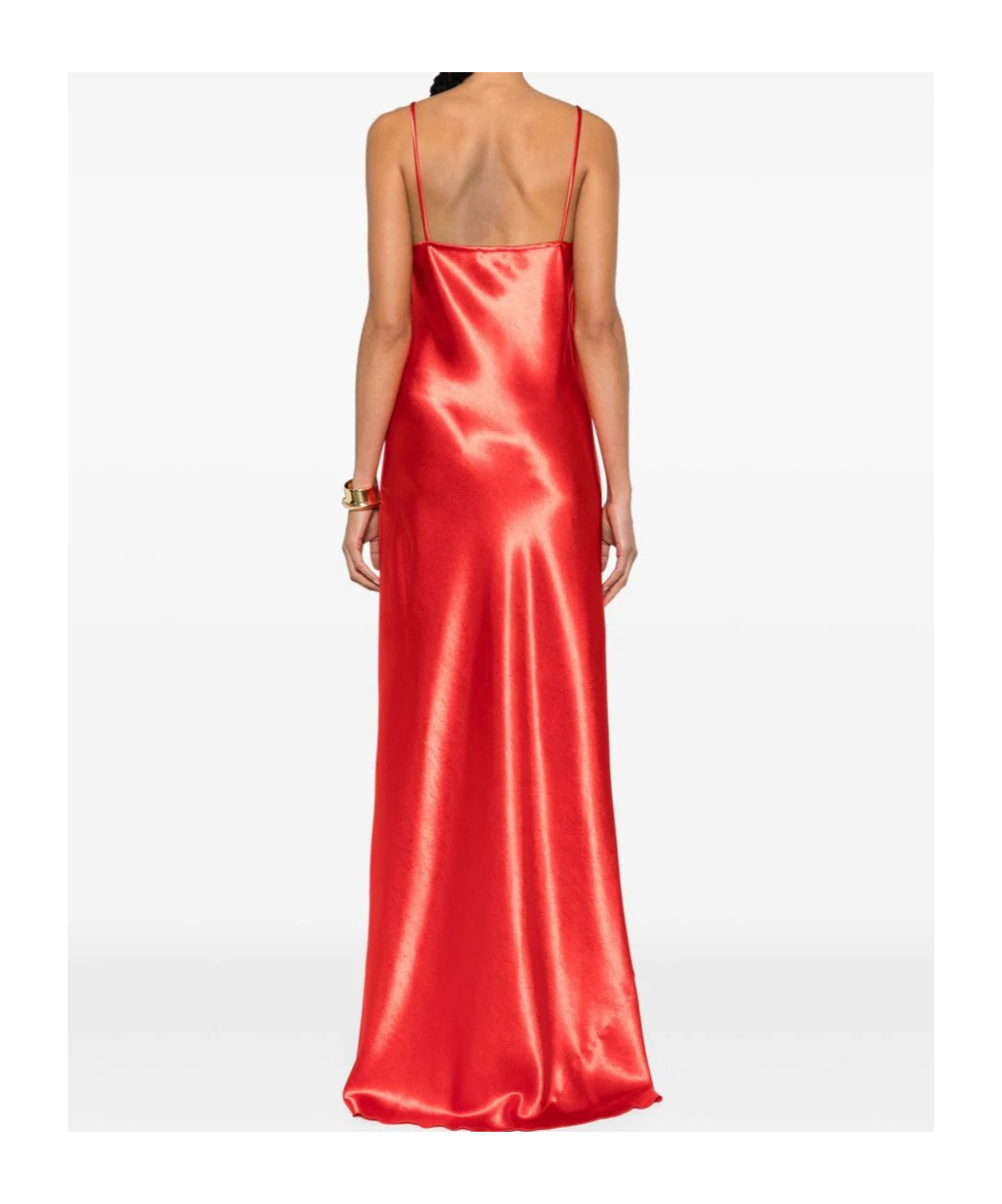 Shop Forte Forte Square-neck Satin Maxi Dress