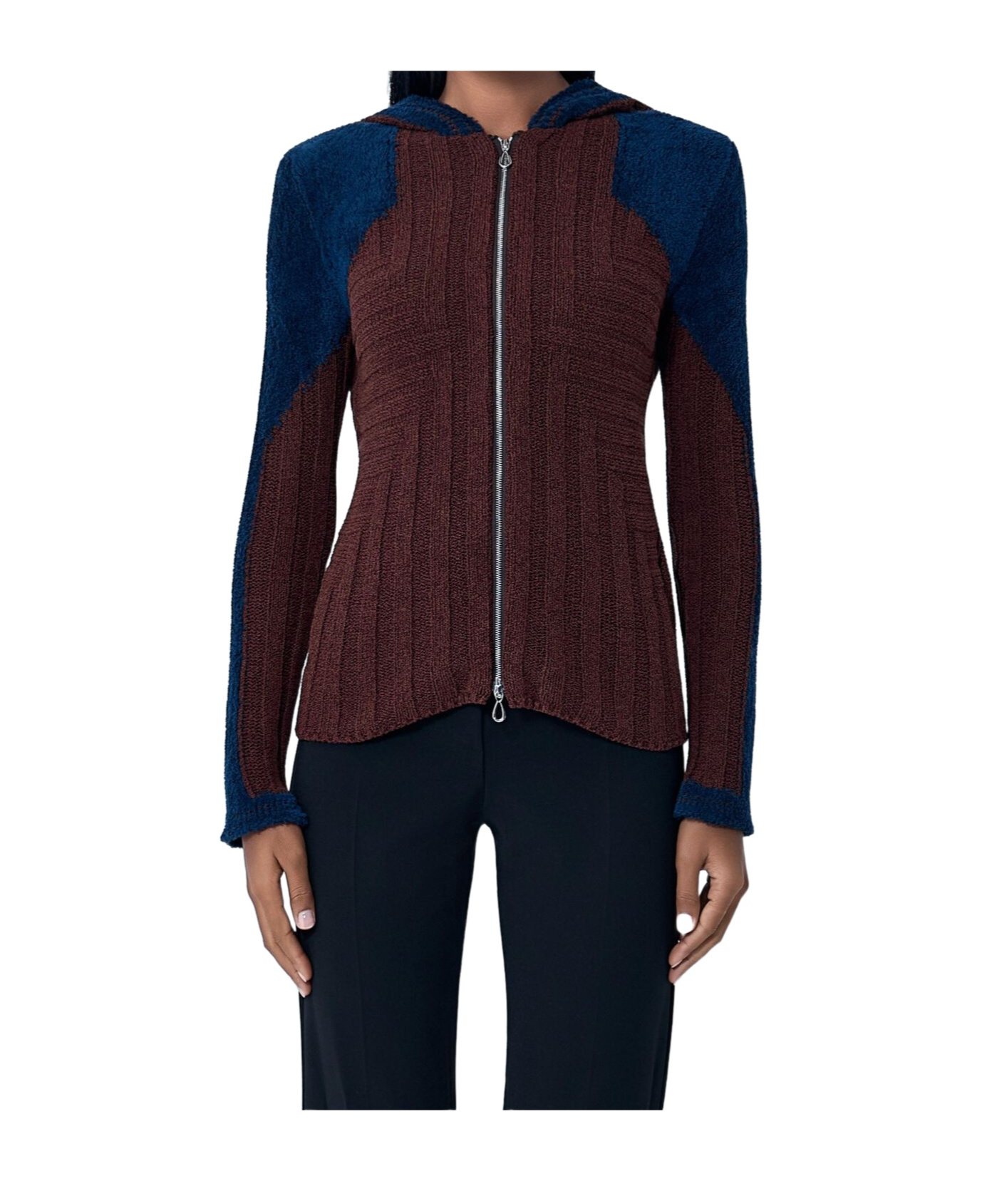Kiko Kostadinov Women S Quimby Fitted Hooded Knit Mahogany In Brown