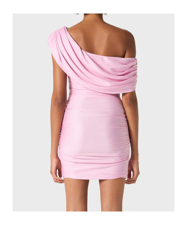 Blumarine Pink One-shoulder Maxi Dress In Pink