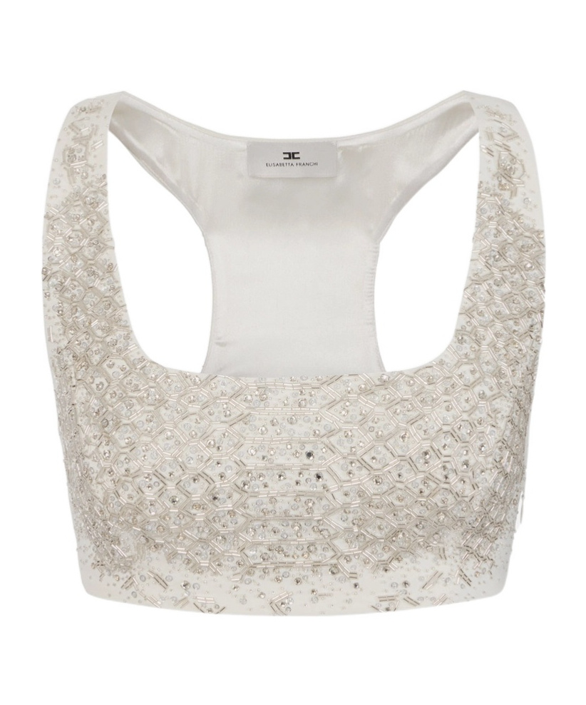 Elisabetta Franchi Square Neck Vest In White