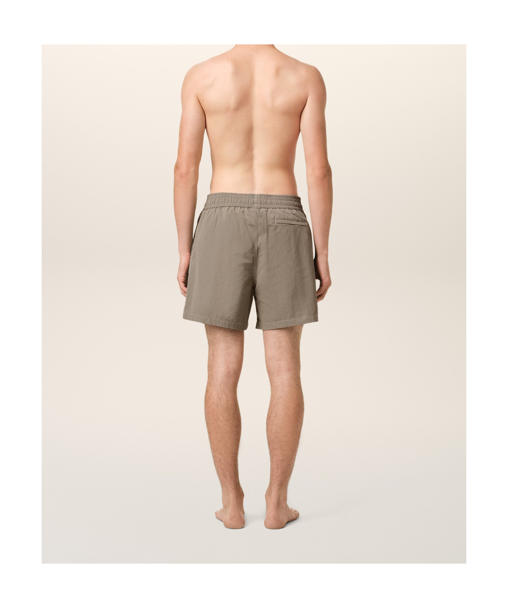 Ami Alexandre Mattiussi Elastic Waist Swimming Trunks In Nude