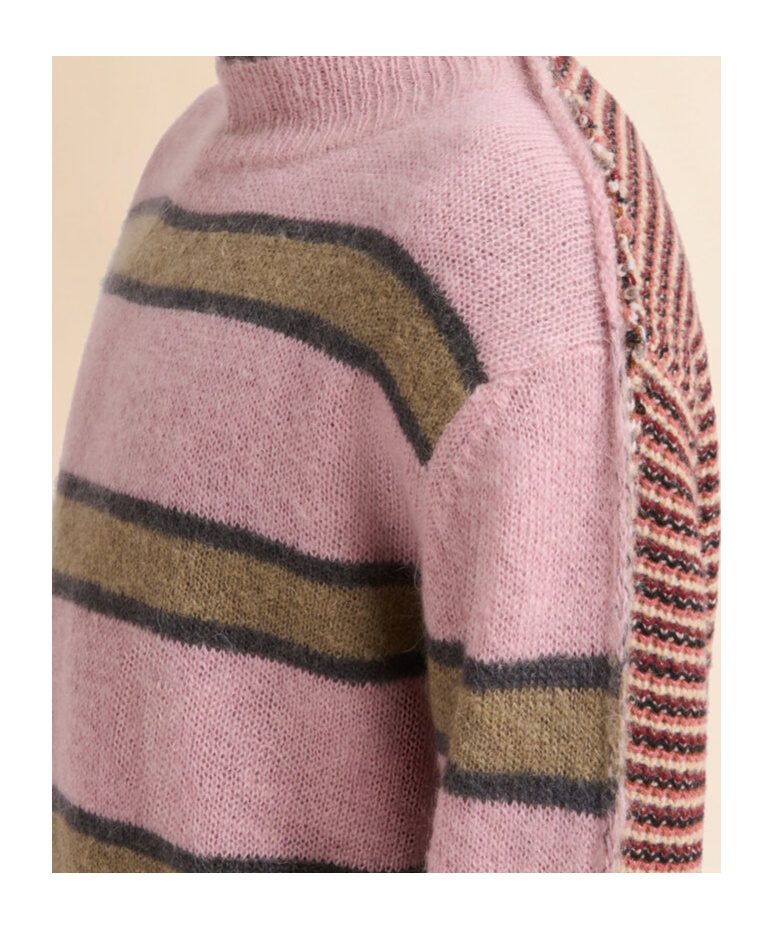 Marni Pink Striped Mohair Sweater In Pink