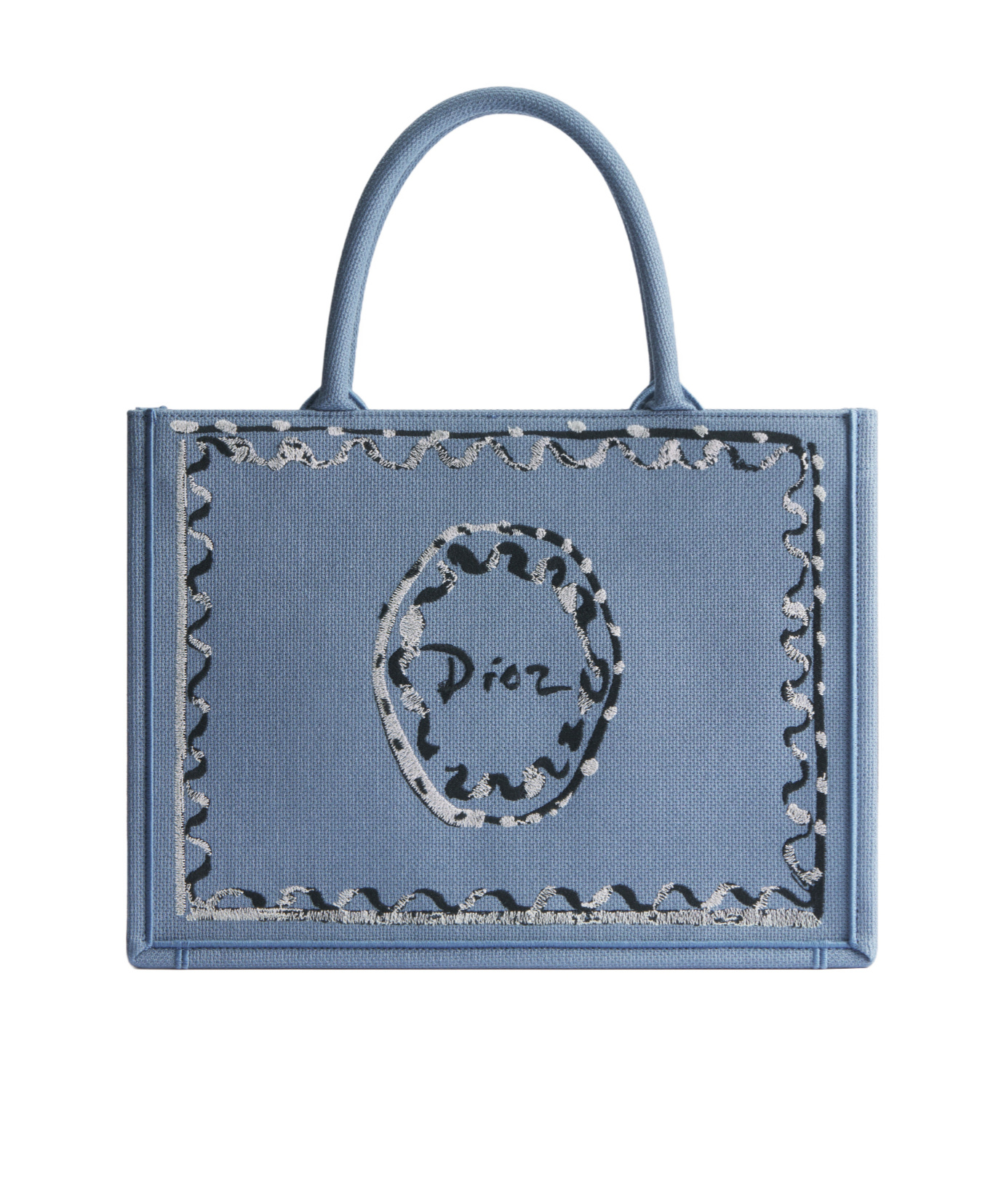 Dior Iviera Medium  Book Tote With Strap In Gray