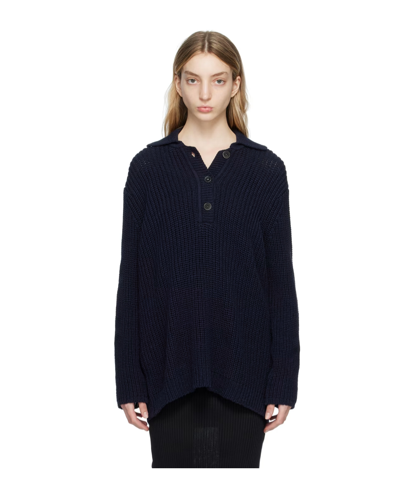 Our Legacy Lapel Long-sleeved Sweater In Black