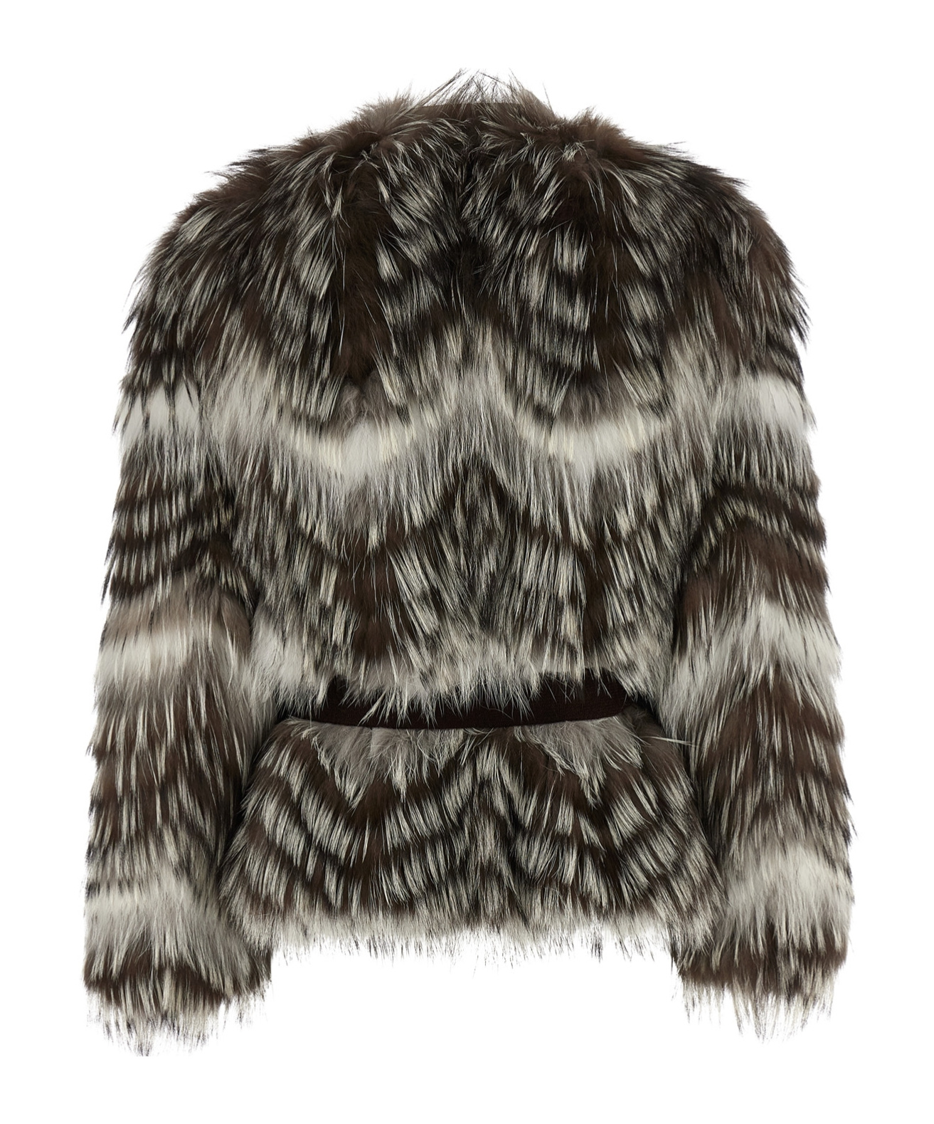 Yves Salomon Textured Faux Fur Jacket Belted In Gray