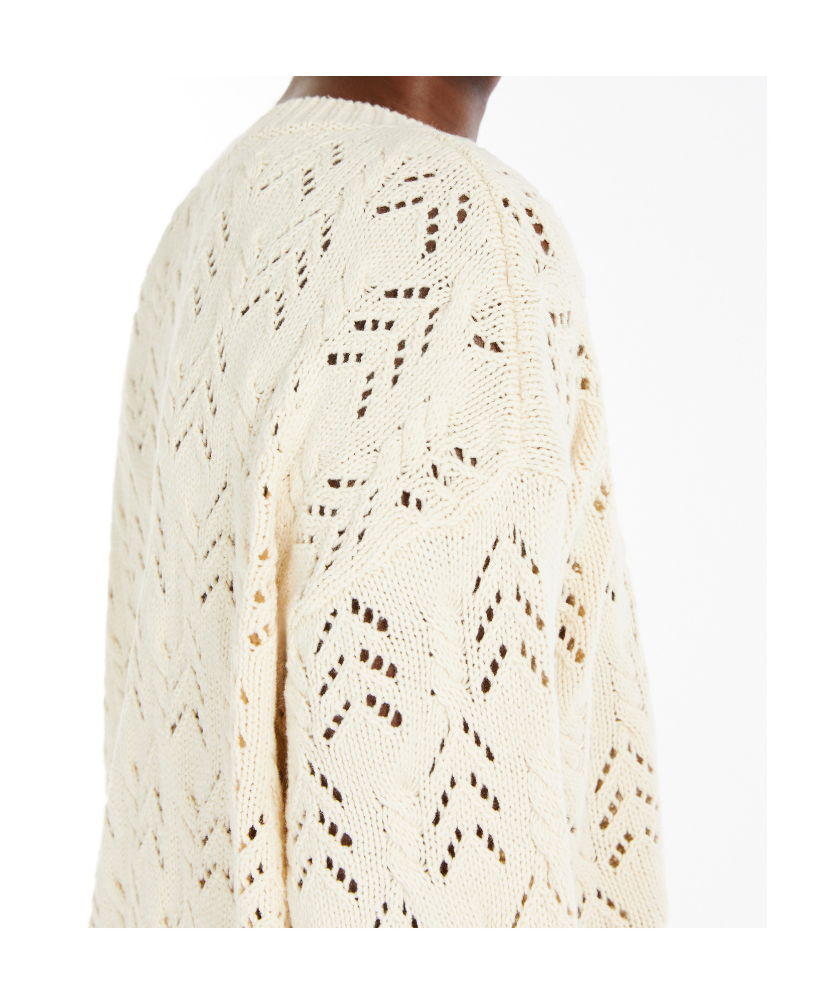 Weekend Max Mara Teramo Cotton Blend Sweater In White