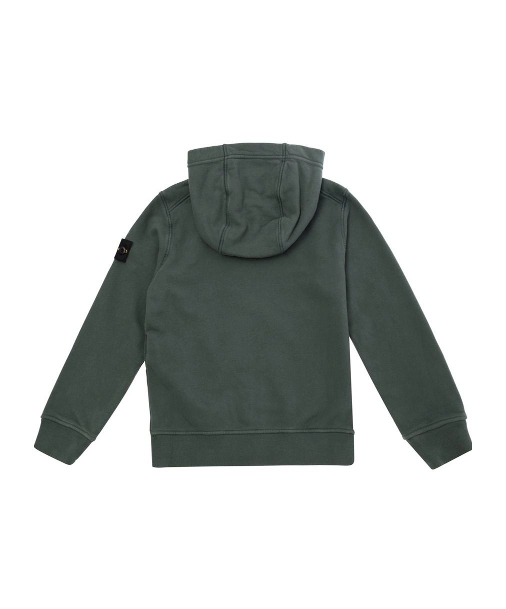 Stone Island Compass-badge Zip-up Hoodie In Green
