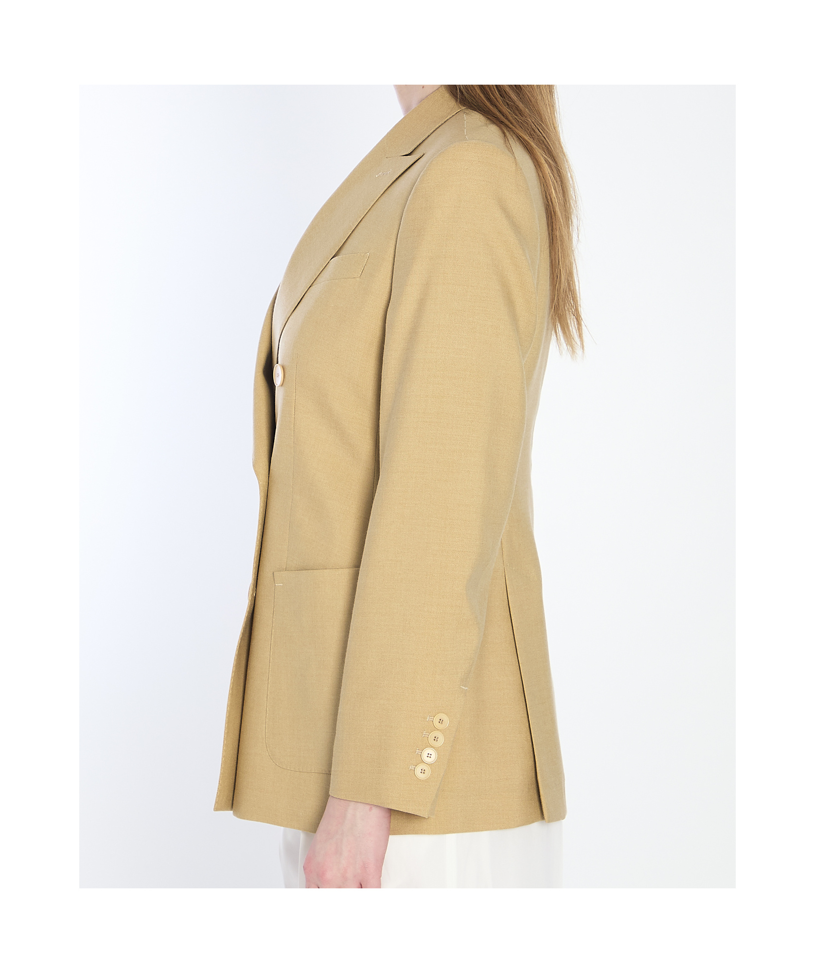 Shop Max Mara Double-breasted Blazer In Nude