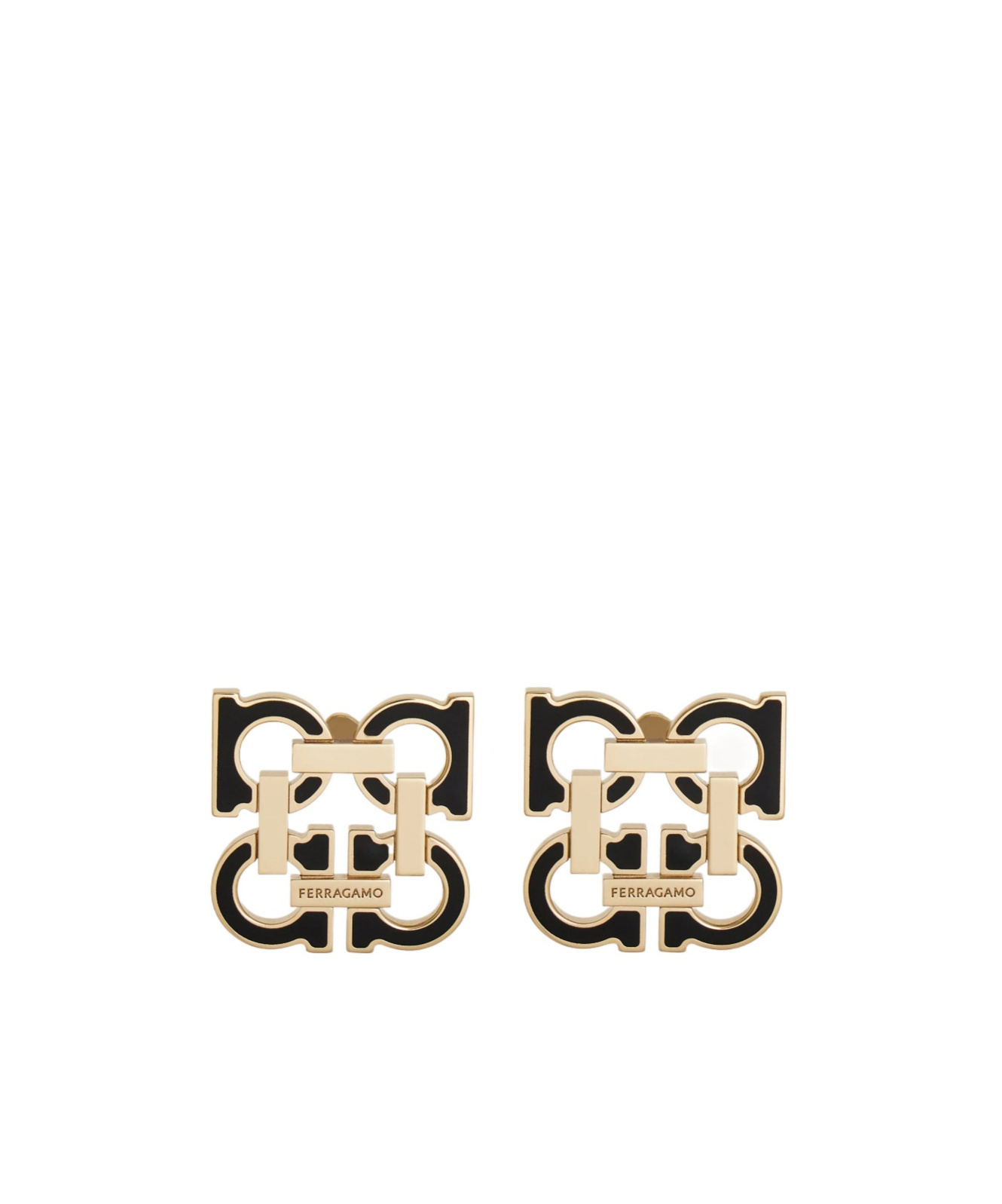 Ferragamo Four Gancini Clip On Earrings In Gold