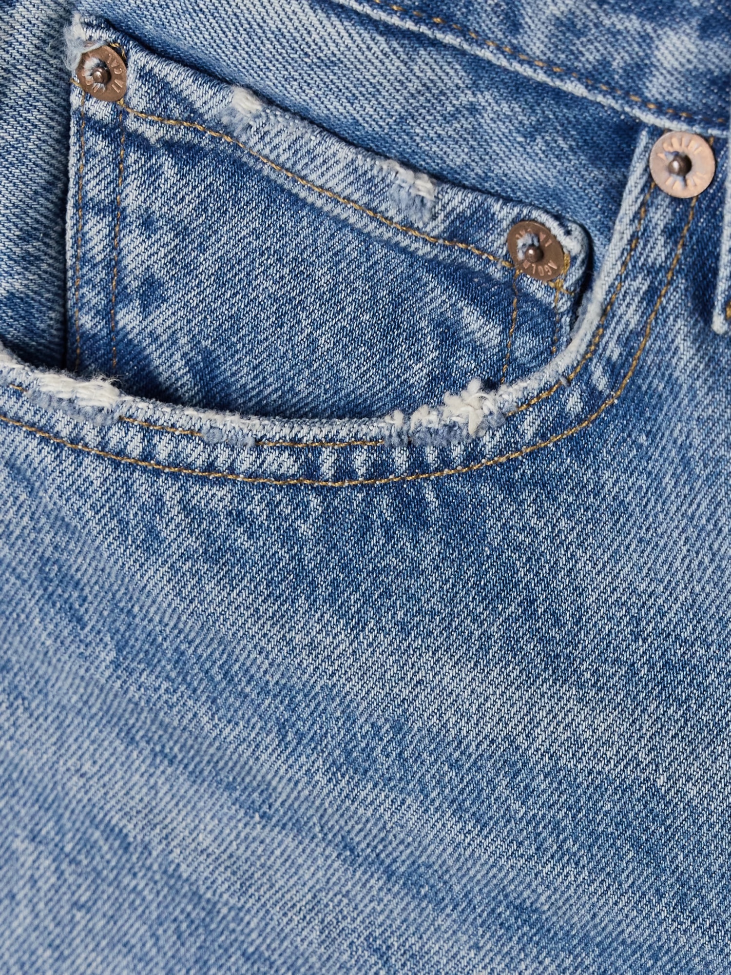 Agolde Ripped Denim Shorts In Blue