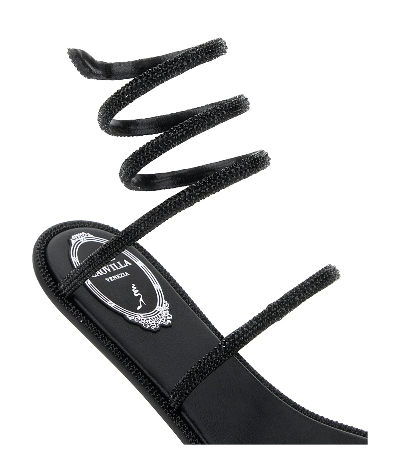 René Caovilla Rene Caovilla Embellished Satin Cleo Sandals In Black