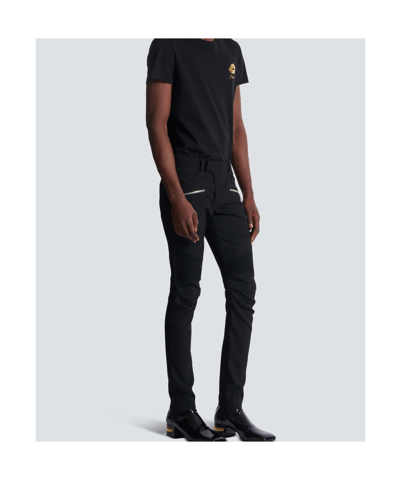 Balmain Ribbed Slim Jeans-vintage Used In Black