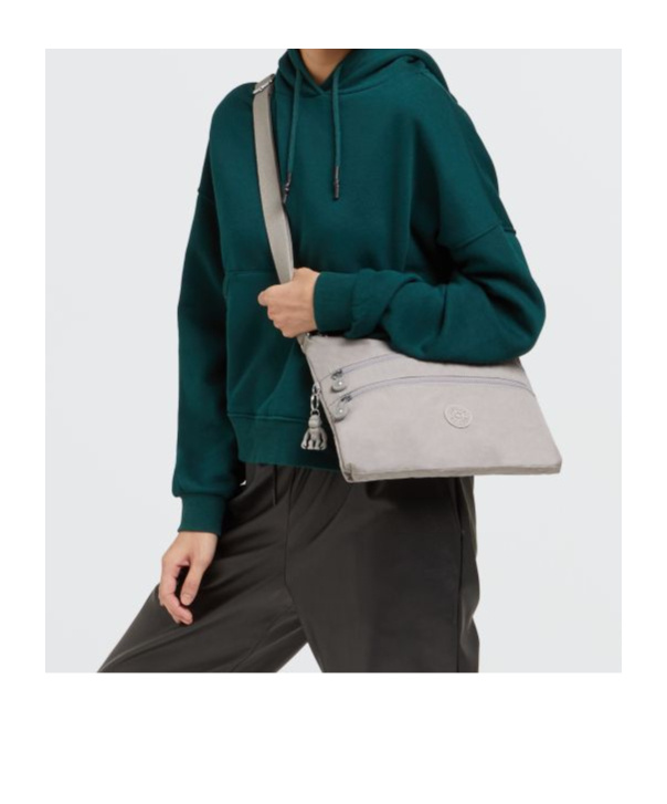 Kipling Logo Shoulder Bag In Gray