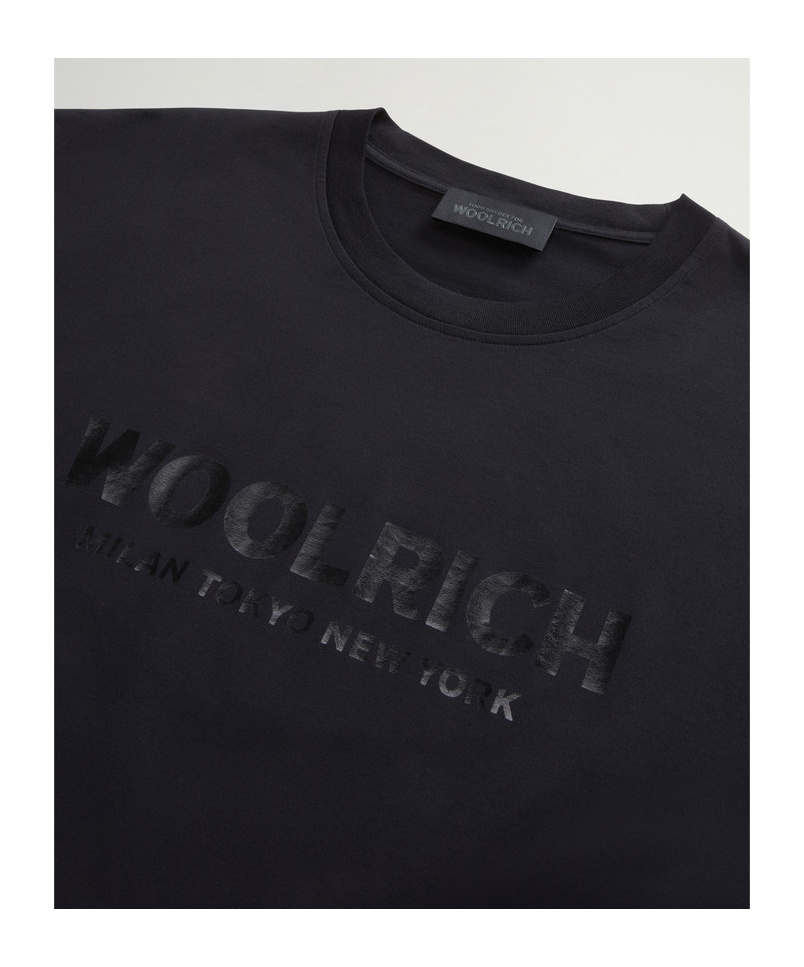 Woolrich Pure Cotton T-shirt With Logo By Todd Snyder In Black
