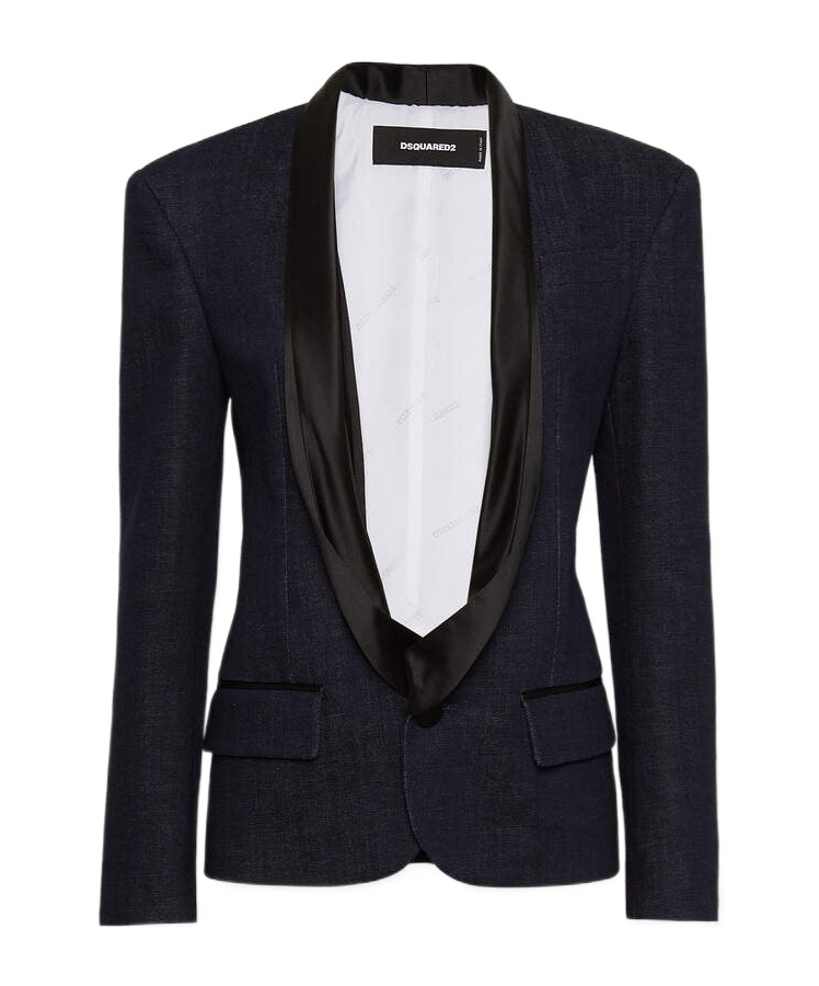 Dsquared2 Shawl-lapels Single-breasted Blazer In Navy