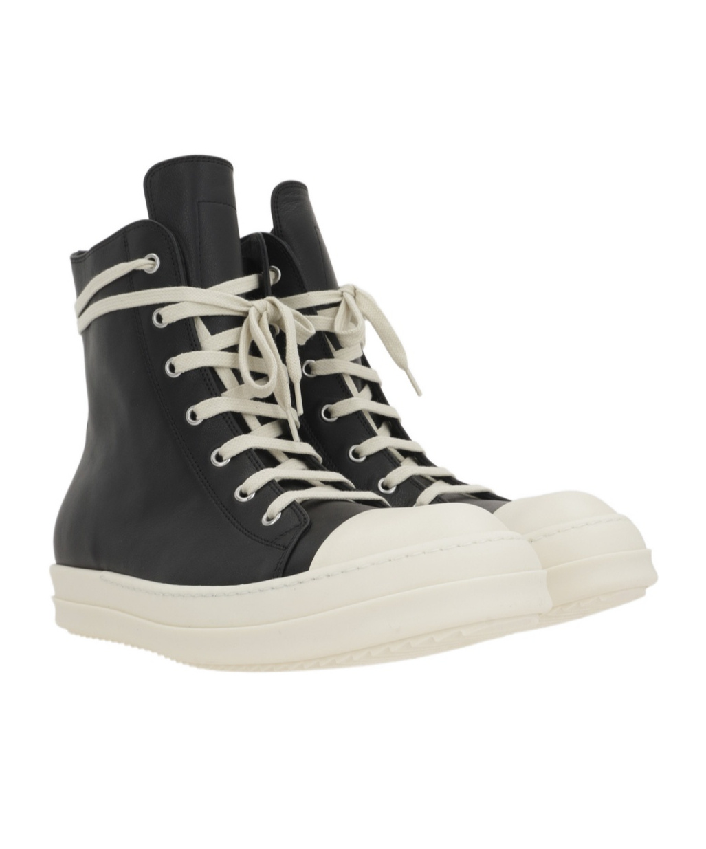 Rick Owens Leather Sneakers In Black