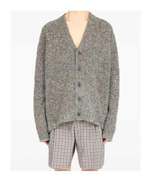 Maison Margiela Textured Button-up Cardigan In Gray