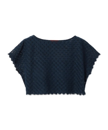 Gucci Double G Flower Lace Top In Blue